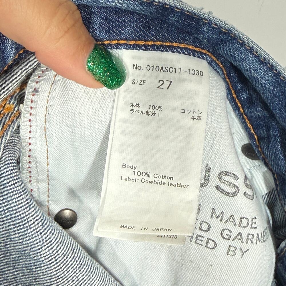 Moussy VIntage Patchwork Jeans Size 27 Blue Denim Button Fly Distressed Boho - Picture 11 of 11